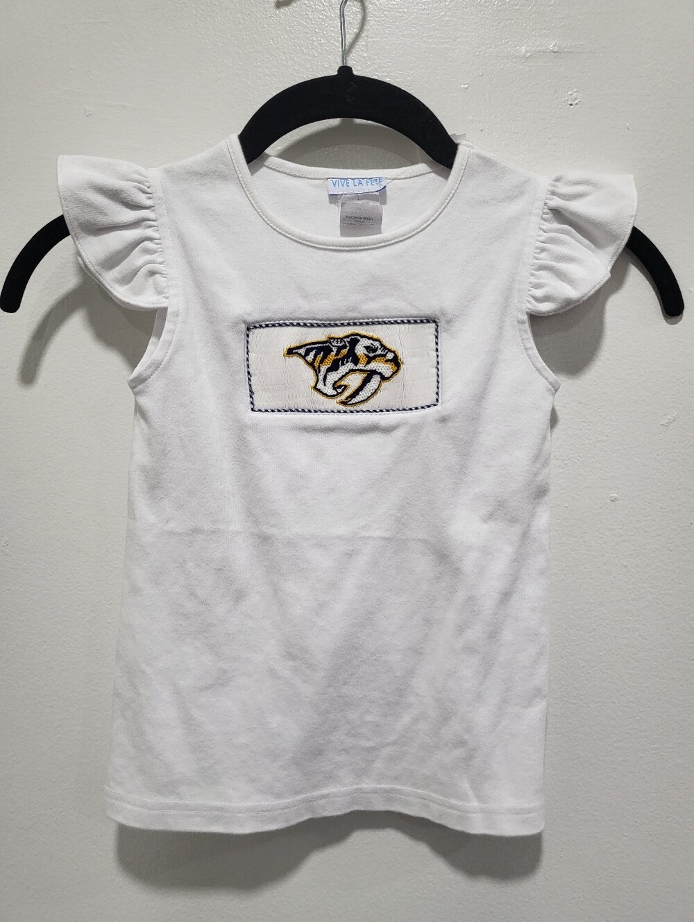 Vive La Fête Nashville Predators NHL White Embroidered Knit Top - Size 4